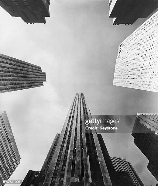 skyscrapers - rockefeller centre stockfoto's en -beelden