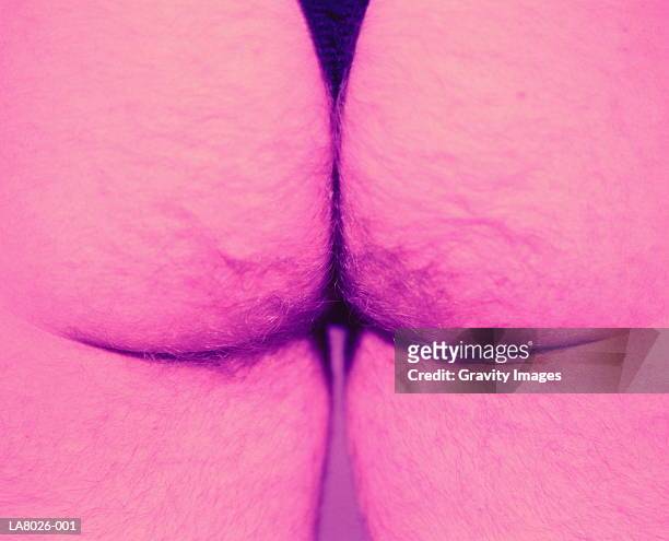 man's hairy buttocks, close-up (cross-processed) - hairy bum 個照片及圖片檔