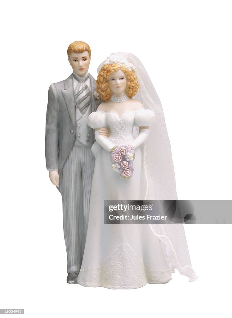 Ceramic Bride and Groom Figurines