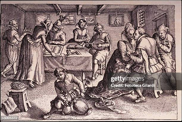 illustration of an inn - backgammon stock illustrations