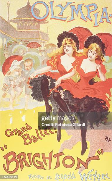 grand ballet brighton with music by leopold wenzel - 1893 stock illustrations