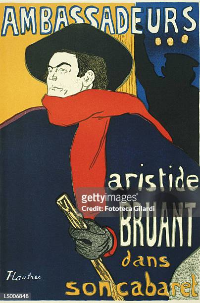 illustrations, cliparts, dessins animés et icônes de aristide bruant at les ambassadeurs - cabaret