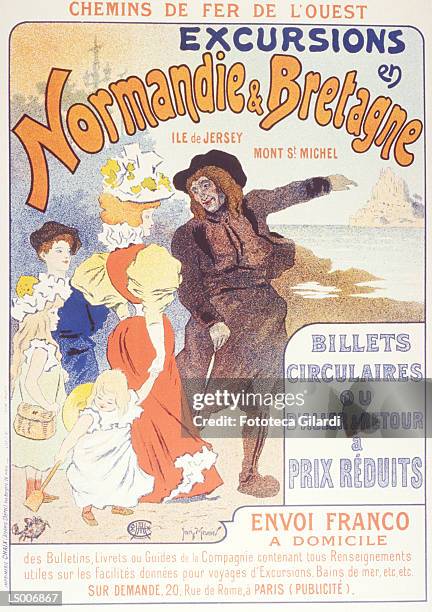 excursions in normandy and brittany - mont saint michel stock illustrations