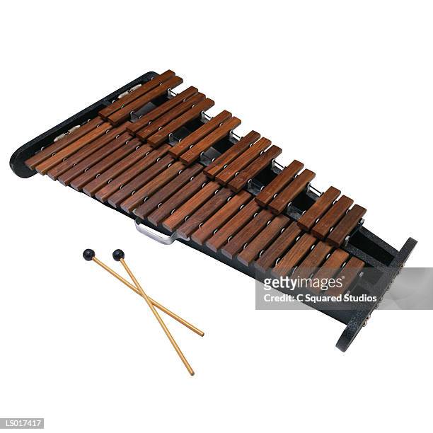 xylophone with sticks - xylophone stock pictures, royalty-free photos & images