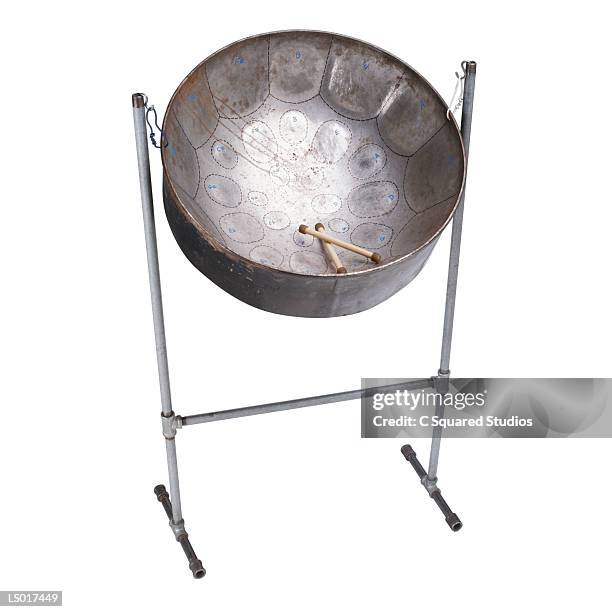 steel drum with hammers - drummer isolated stock pictures, royalty-free photos & images