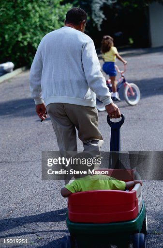 Grandfather Pulling Wagon Grandfather Pulling Wagon