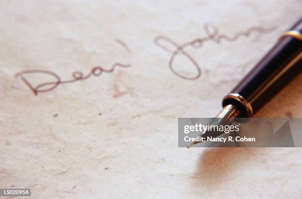 dear john letter - unrequited love stock pictures, royalty-free photos & images