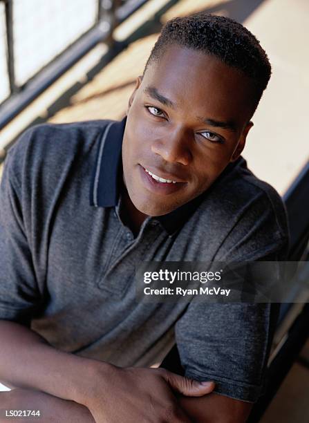 portrait of a happy man - happy stockfoto's en -beelden