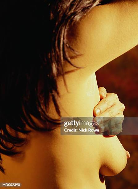 breast cancer self-examination - cancer imagens e fotografias de stock