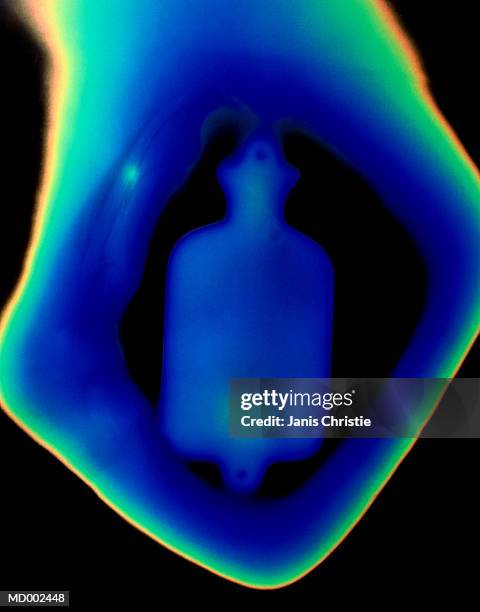 thermal image of hot water bottle - christie stock pictures, royalty-free photos & images