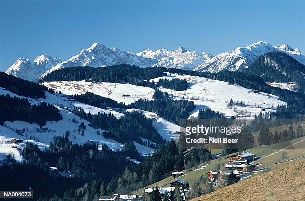 view of mountains - north tirol stock pictures, royalty-free photos & images