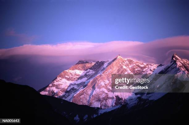 summit view of anna purna - nepal, india - anna stock-fotos und bilder