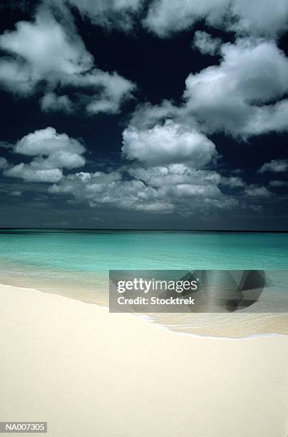 deserted beach on the island of anguilla - lesser antilles foto e immagini stock