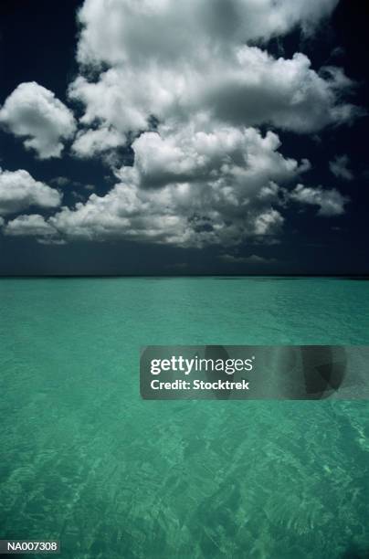 calm, clear  waters of the caribbean sea - lesser antilles foto e immagini stock