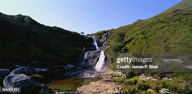 waterfall and stream - highland islands stock pictures, royalty-free photos & images