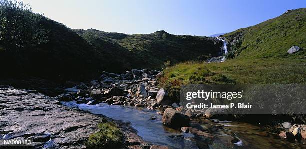 waterfall and stream - highland islands stock pictures, royalty-free photos & images