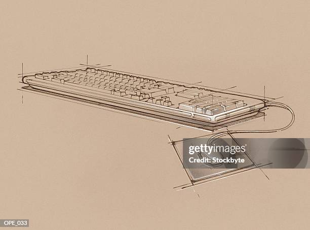 computer keyboard and mouse - mouse pad stock illustrations