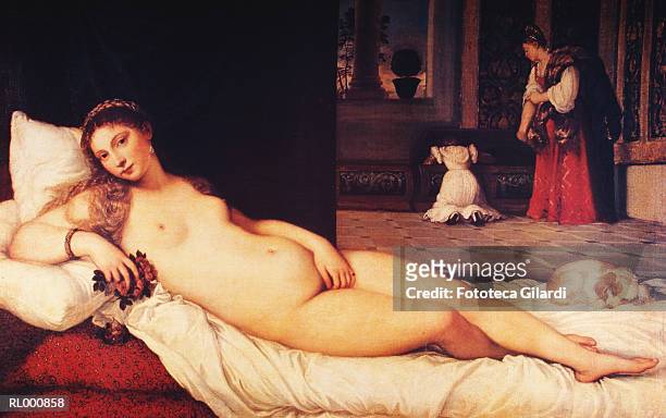 stockillustraties, clipart, cartoons en iconen met the venus of urbino (1538) by titian (1477/89-1576) - opening reception for dis ease an evening of fine art with billy morrison