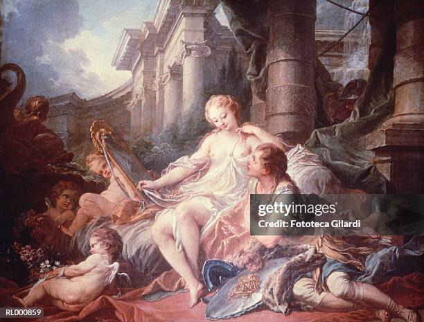 rinaldo and armida - the louvre all the paintings stock illustrations