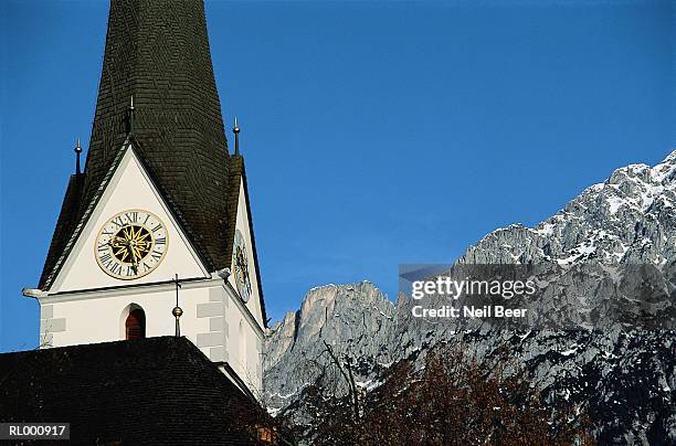 church steeple - north tirol stock pictures, royalty-free photos & images