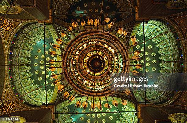 ceiling of mohammed ali mosque - mohammad ali mosque stock pictures, royalty-free photos & images