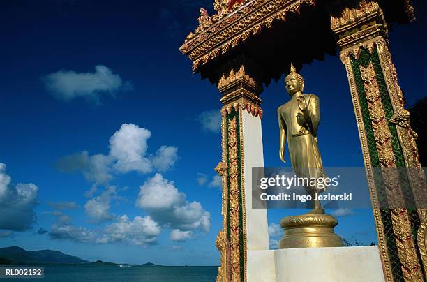 samui island, thailand -- buddha statue at gate - province de surat thani photos et images de collection