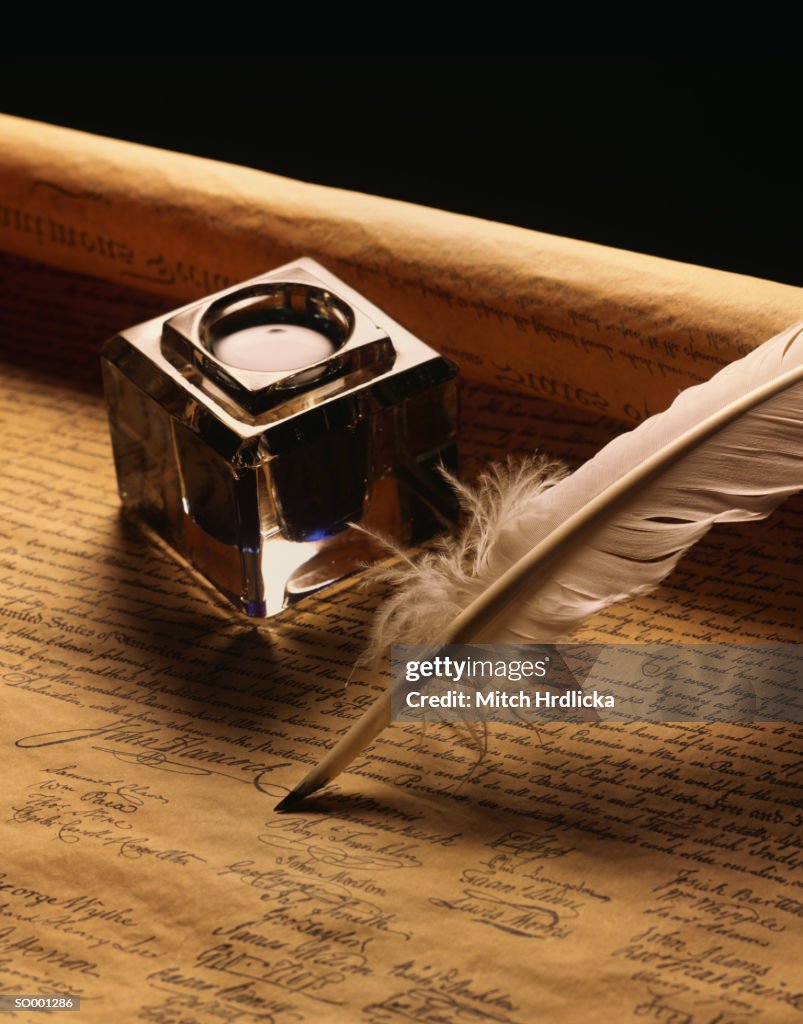Declaration of Independence and Ink Well