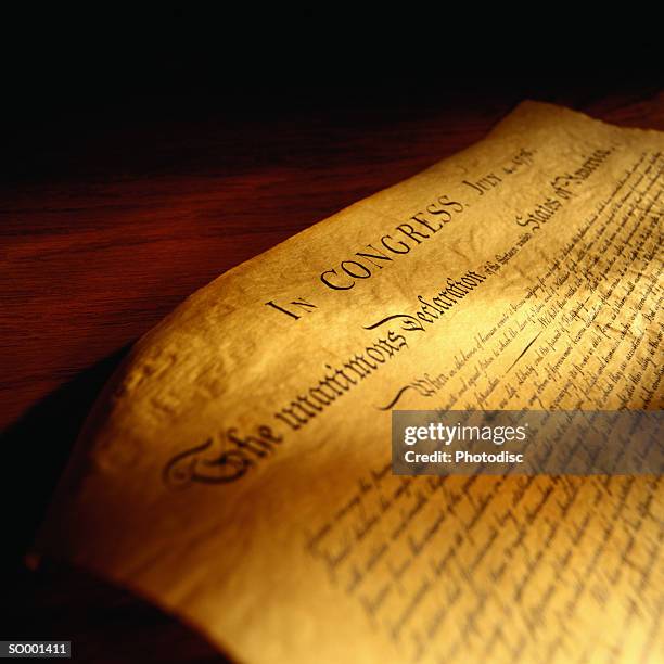 detail of the declaration of independence - historical document ストックフォトと画像