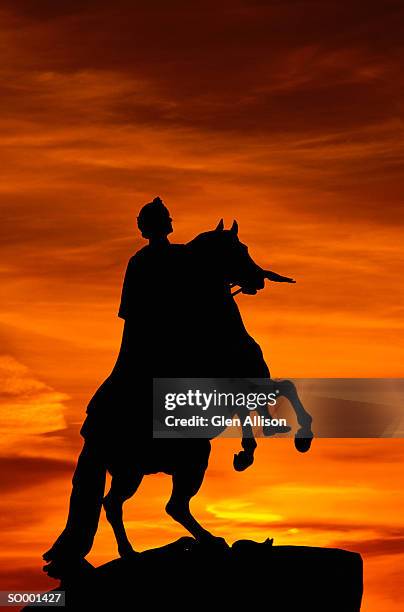 the bronze horseman in st. petersburg, russia - peter the great statue stock pictures, royalty-free photos & images