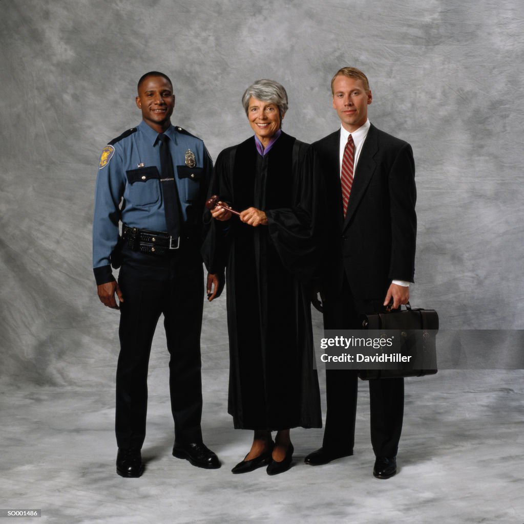 Judge Police Police Officer Judge And Lawyer High-Res Stock Photo - Getty Images