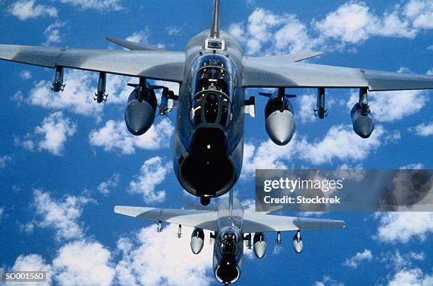 two a-7k corsair ii aircraft in flight - ii stock pictures, royalty-free photos & images