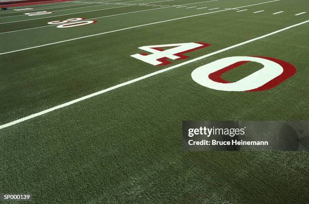 football field detail - forty yard line stock pictures, royalty-free photos & images