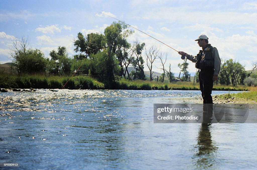 Man Fly-fishing