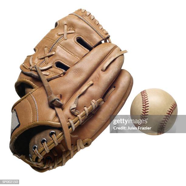 baseball glove and a baseball - baseball glove stock pictures, royalty-free photos & images