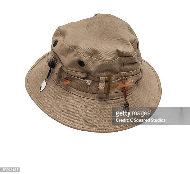 fishing hat - hat stock-fotos und bilder
