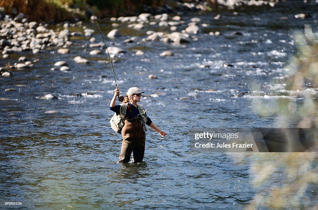 Woman Fly Fishing