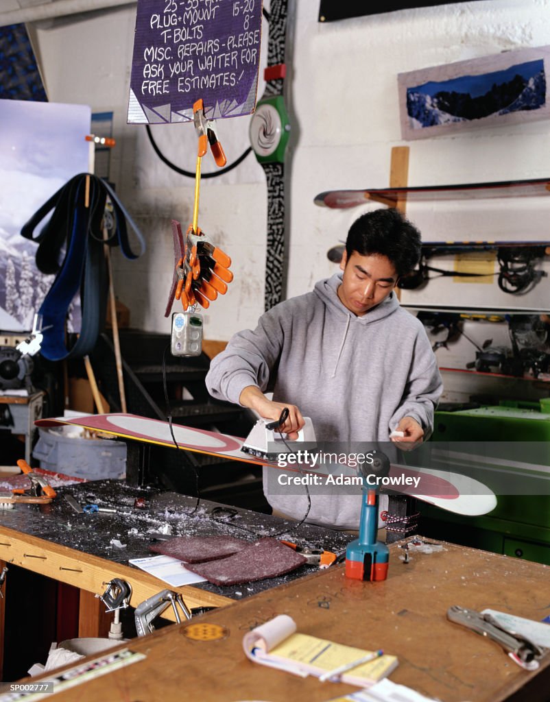 Waxing a Snowboard
