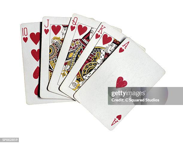 royal flush - winning hand stock pictures, royalty-free photos & images