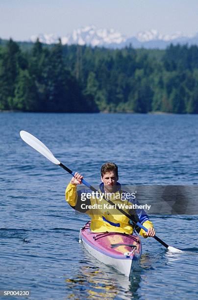 kayaker - north pacific ocean stock pictures, royalty-free photos & images