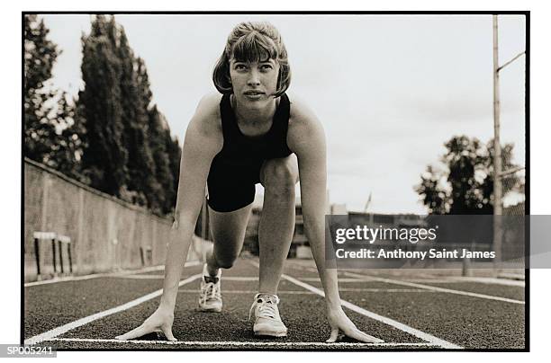 athlete at starting line - saint anthony stock pictures, royalty-free photos & images