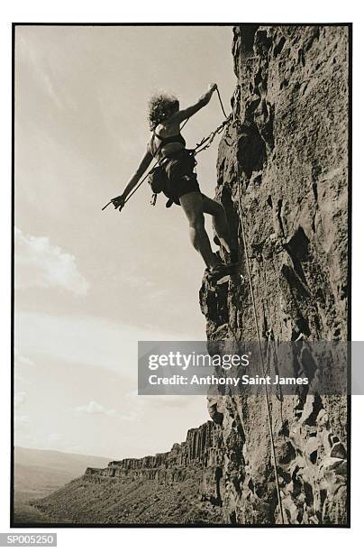 rock climbing - soloing stock pictures, royalty-free photos & images