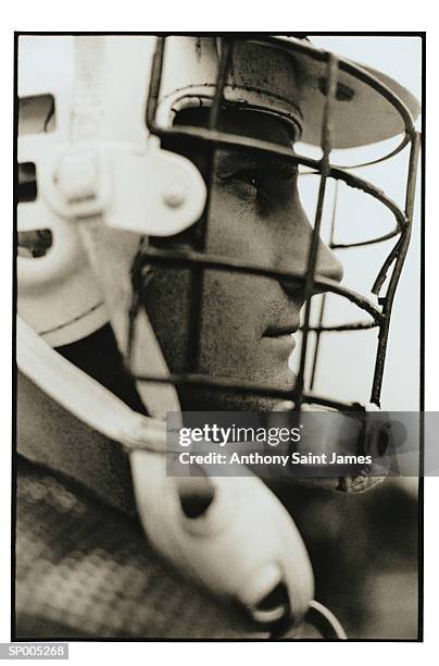 close-up profile of lacrosse athlete - saint anthony stock pictures, royalty-free photos & images