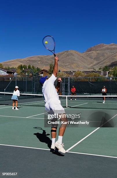 playing tennis in sun valley, idaho - sports competition format stock pictures, royalty-free photos & images