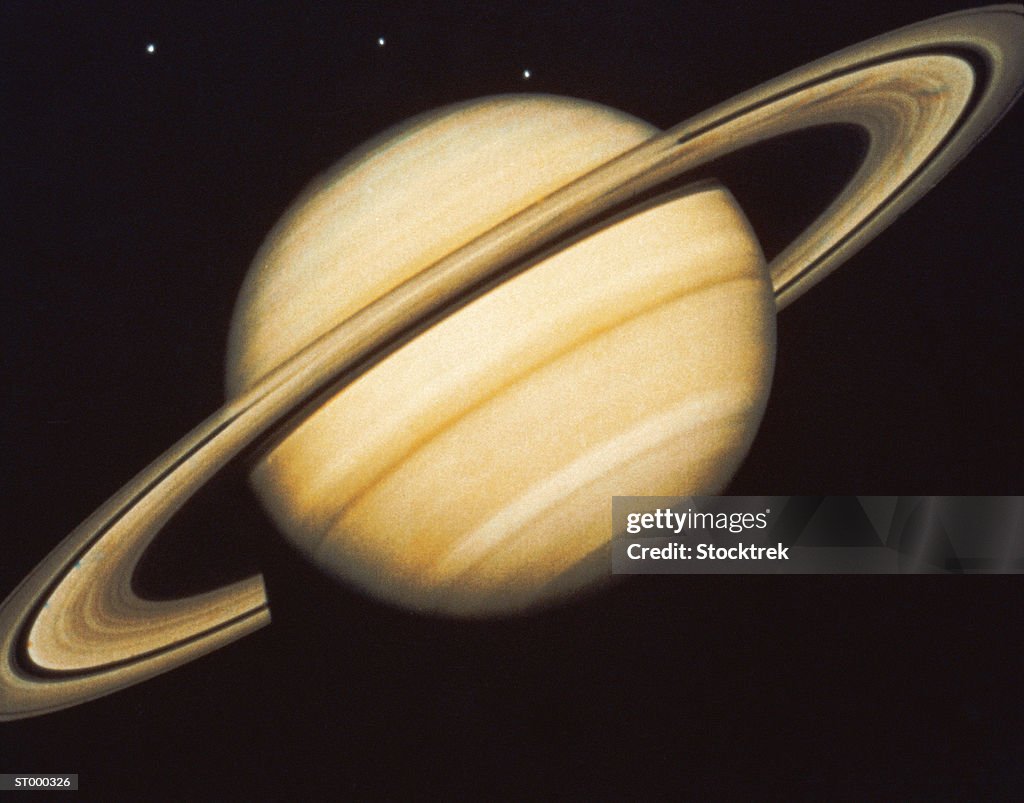 Saturn and Three Moons