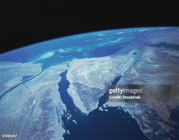 sinai peninsula from space - 半島 ストックフォトと画像