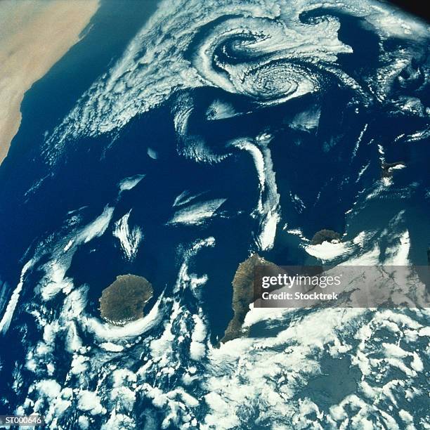 satellite view of canary islands - atlantic islands stock pictures, royalty-free photos & images