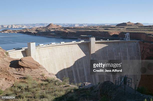 glen canyon dam - valley type stock pictures, royalty-free photos & images