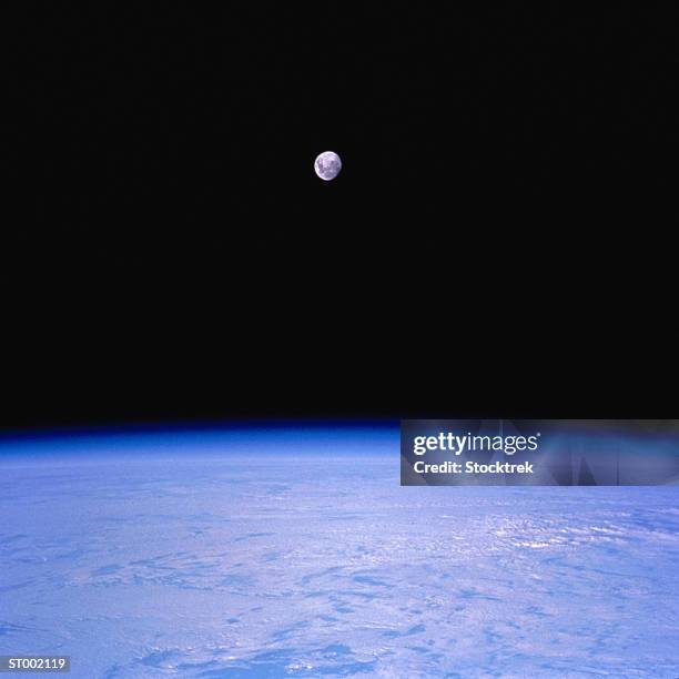 view of moon from space - terrestrial planet stock pictures, royalty-free photos & images