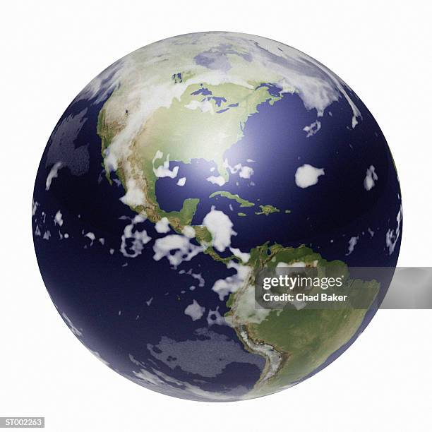 globe showing north america and south america - terrestrial planet stock pictures, royalty-free photos & images