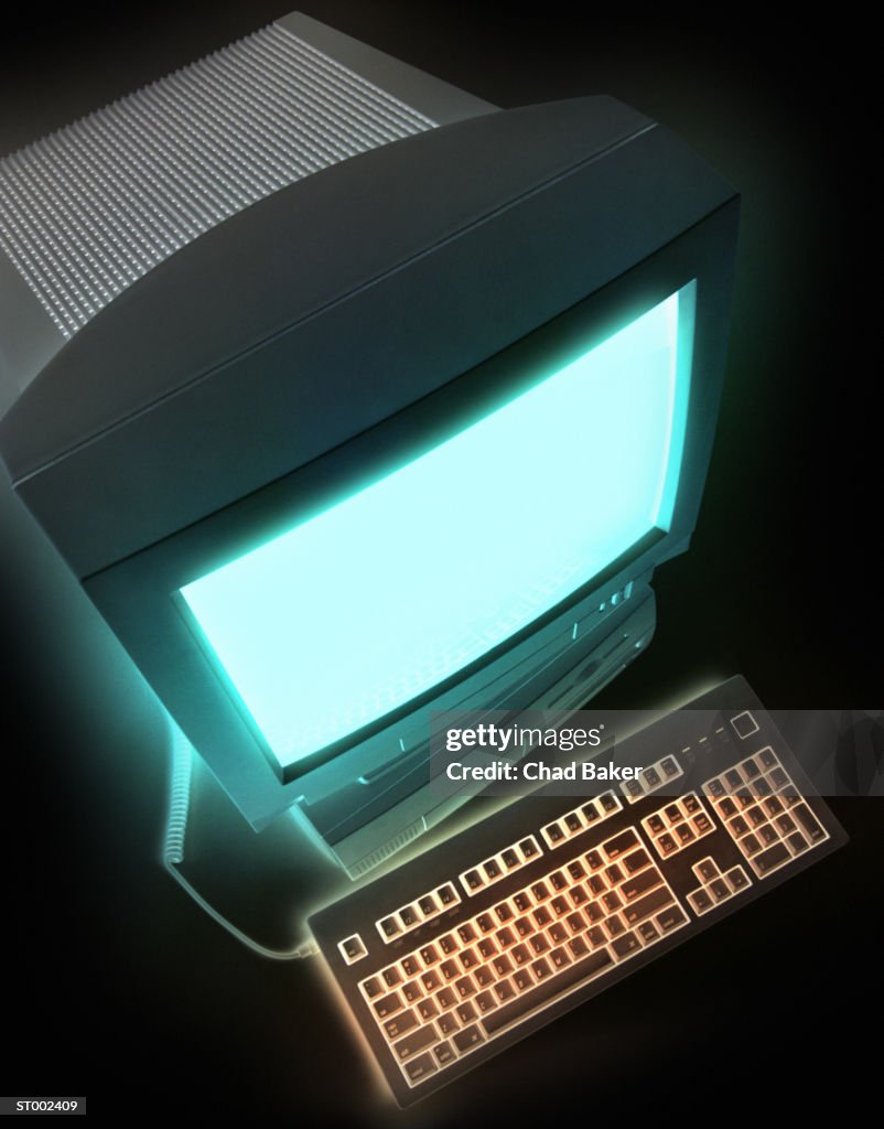 Computer with a Glowing Keyboard